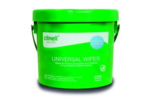Clinell Universal Sanitising Wipes – 225 Wipe Bucket