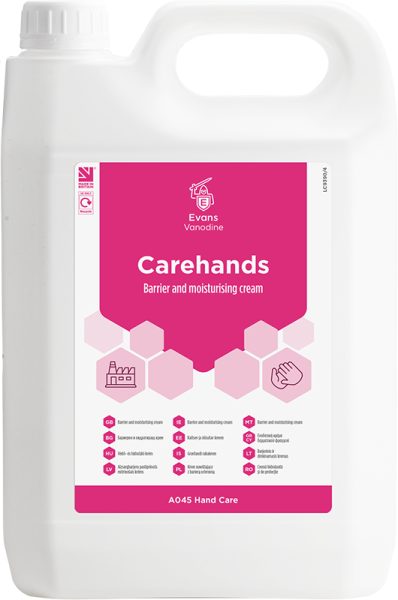 Carehands-5lt-A045EEV2 Evans Vanodine Carehands Barrier & Moisturising Cream 5 ltr