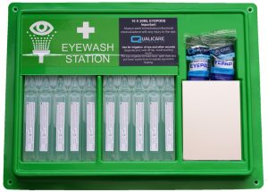 Eye Pod Station 10 X Eye Wash Pods With Mirror+Sign