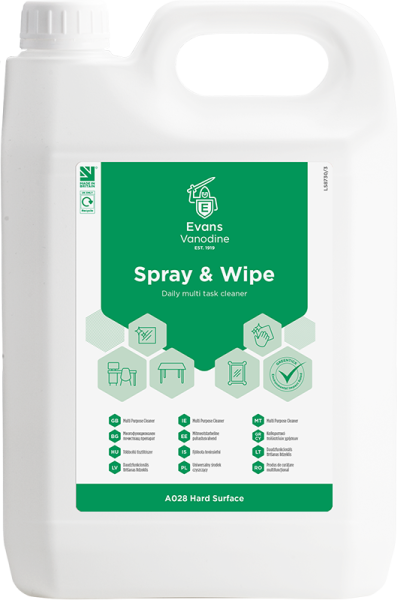 Spray-&-Wipe-5lt-A028EEV2 Evans Vanodine Spray & Wipe 5 ltr