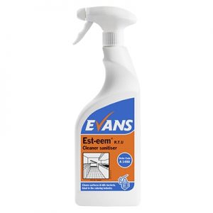 Evans Vanodine Est-eem Unperfumed Cleaner & Sanitiser RTU EN1276 6 x 750ml
