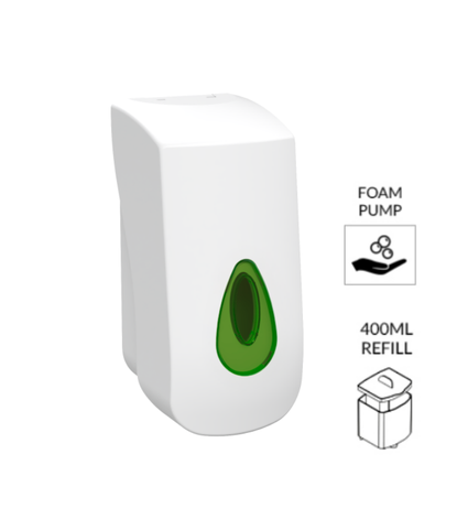 Modular Bulk Fill FOAM Soap Dispenser White Plastic 400ml
