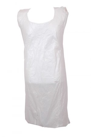 PPE Poly Aprons White 770 x 1050mm Heavy Duty x 500