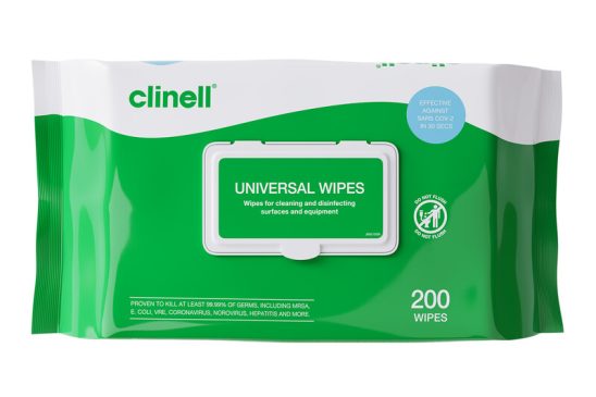 Clinell Universal Sanitising Wipes - 200 Wipes Soft Pack