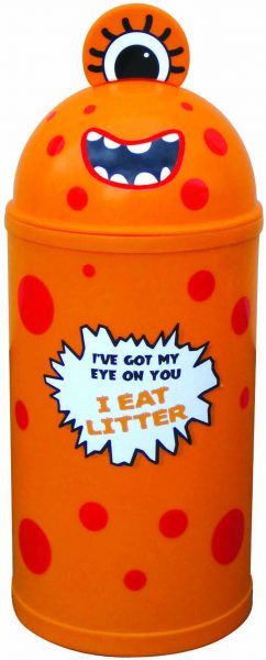 Page 4 Monster Bin in Orange - MON-S _ MON-L#8046 Monster Litter Bins Primary Education Playground Classroom Orange