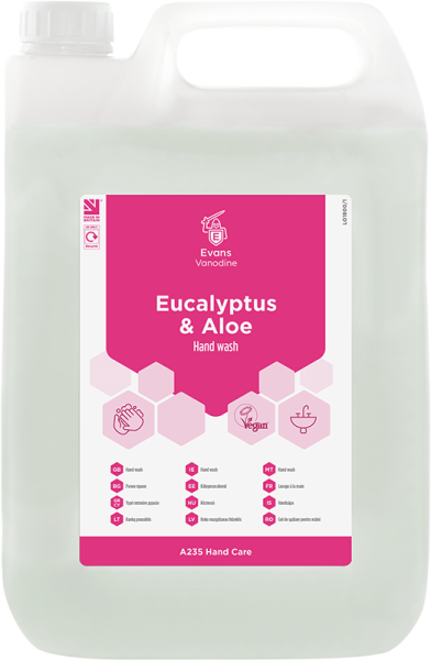 Eucalyptus-Aloe-5lt-A235EEV2 Evans Vanodine Eucalyptus & Aloe Hand Wash 5ltr
