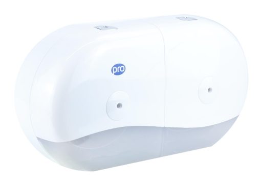 PRO Twin Mini Centrefeed Toilet Tissue Dispenser White