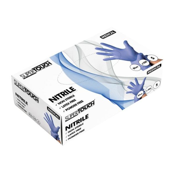 Supertouch Powderfree Blue Nitrile Gloves Medium