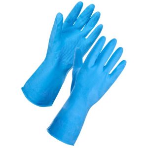 Household Latex Cleaning Gloves Blue