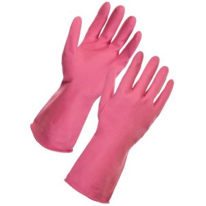 Household Latex Cleaning Gloves Pink