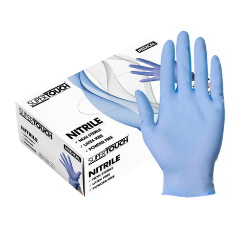 Supertouch Powderfree Blue Nitrile Gloves Medium