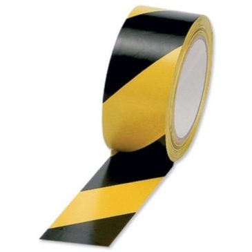 1 roll x 33m Hazard Warning Black / Yellow - Tape 50mm