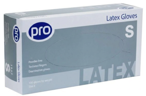 PRO White Latex Gloves Powder-Free Small