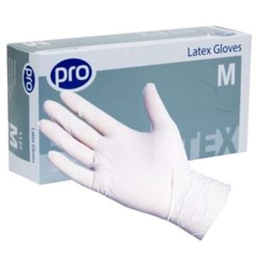 PRO White Latex Gloves Powder-Free Medium
