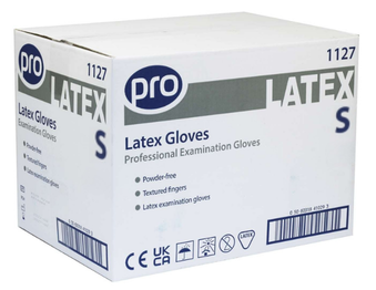 PRO White Latex Gloves Powder-Free Small