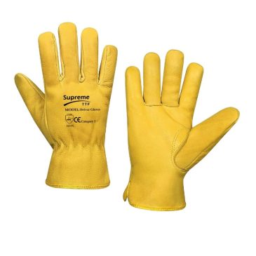 Supreme TTF DG-YCG Lined Yellow Leather Drivers Gloves