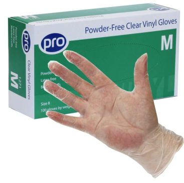 Pro Powder-Free Clear Vinyl Gloves Small