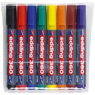 Edding 360 Drywipe Whiteboard Marker Assorted x 8