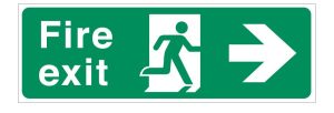 Fire Exit Arrow Right F/P Sign 150 x 450mm