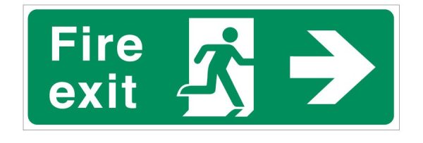 Fire Exit Arrow Right F/P Sign 150 x 450mm