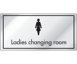 Ladies Changing Room Sign 100 x 200mm Brushed silver
