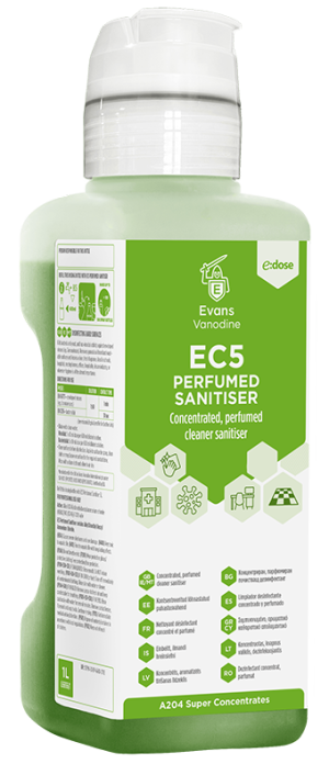 Evans Vanodine EC5 Multi-Surface Cleaner and Disinfectant 4 x 1 Ltr