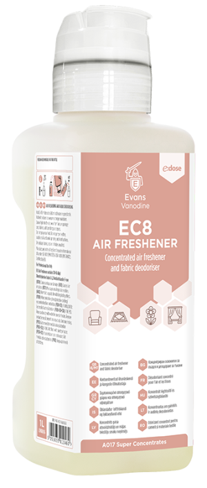 Evans Vanodine EC8 Air Freshener and Fabric Deodoriser 4 x 1 Ltr